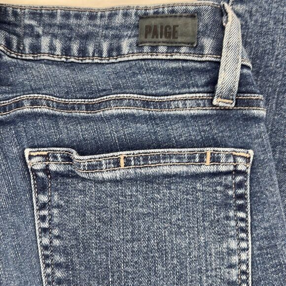 Paige Denim Verdugo Ankle Raw Hem Stretch Mid-Rise Skinny Jeans Cropped Blue 27 - Picture 7 of 13